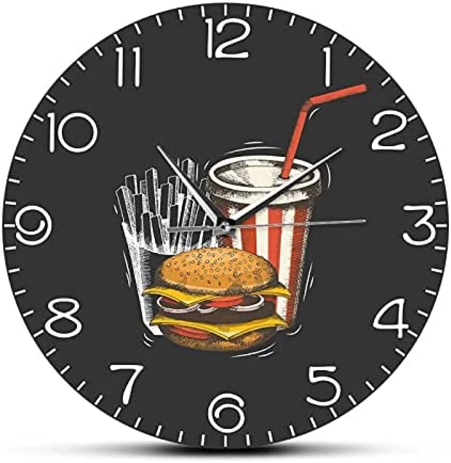 Amazon.co.jp: 壁掛け時計町で最高のファーストフードモダン壁掛け時計